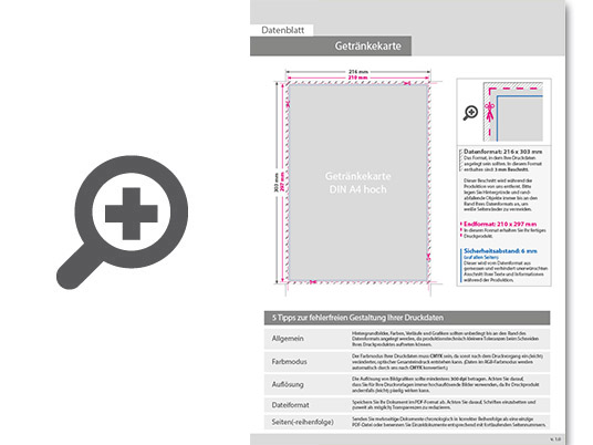 Product Bild getr__nkekarte_mit_3-fach_drahtheftung__endformat_din_a4__12-seitig