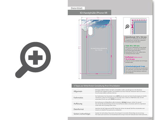 Product Bild standard-handyh__lle_f__r_iphone_xr__4_0-farbig_einseitig_bedruckt