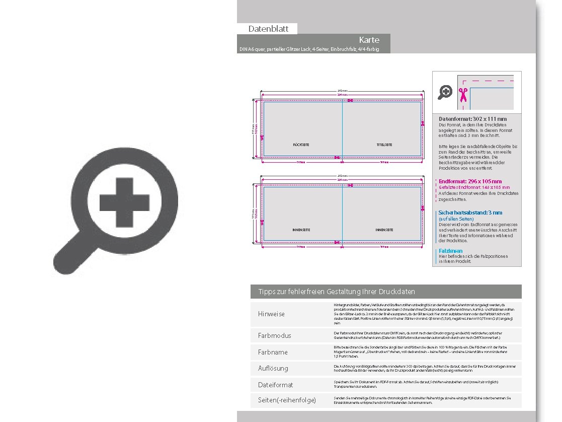 Product Bild trauerkarte_din_a6_quer_4-seiter_4_4_farbig_mit_beidseitig_partieller_glitzer-lackierung