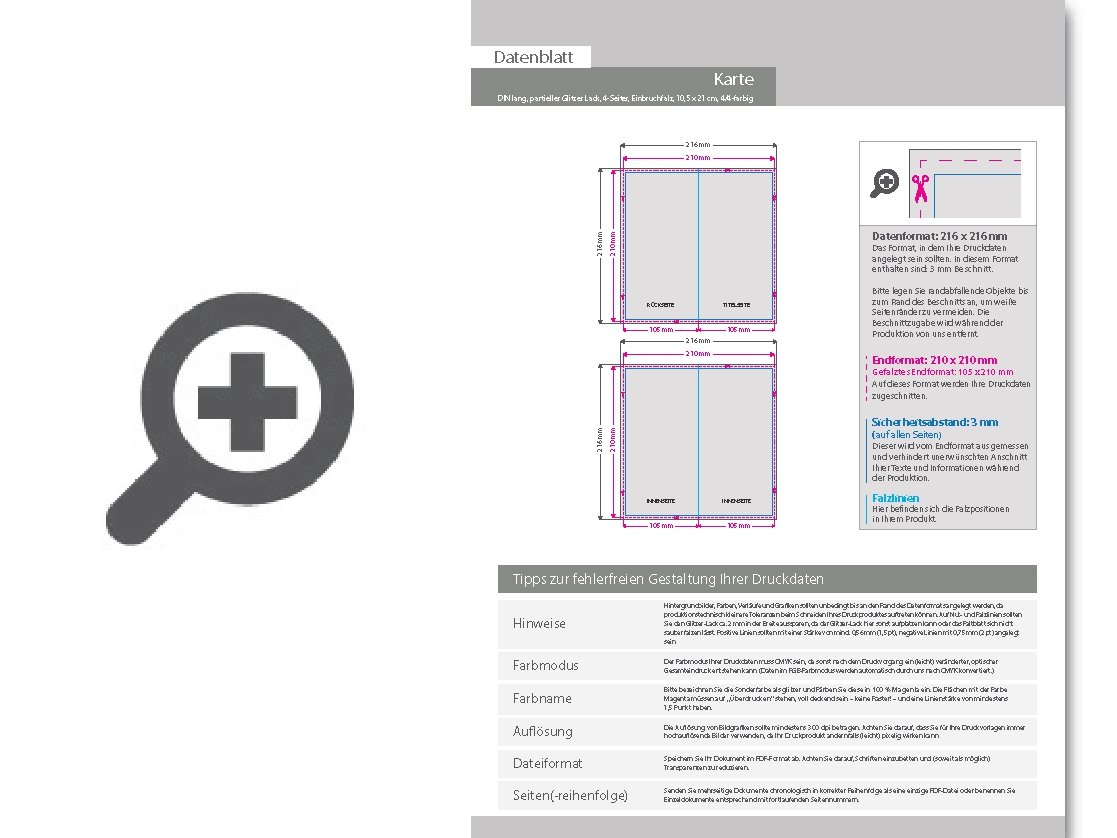 Product Bild trauerkarte_din_lang_4-seiter_4_4_farbig_mit_beidseitig_partieller_glitzer-lackierung