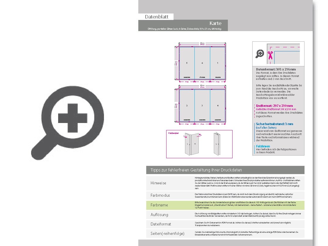 Product Bild trauerkarte_din_lang_6-seiter_zickzackfalz_4_4_farbig_mit_beidseitig_partieller_glitzer-lackierung