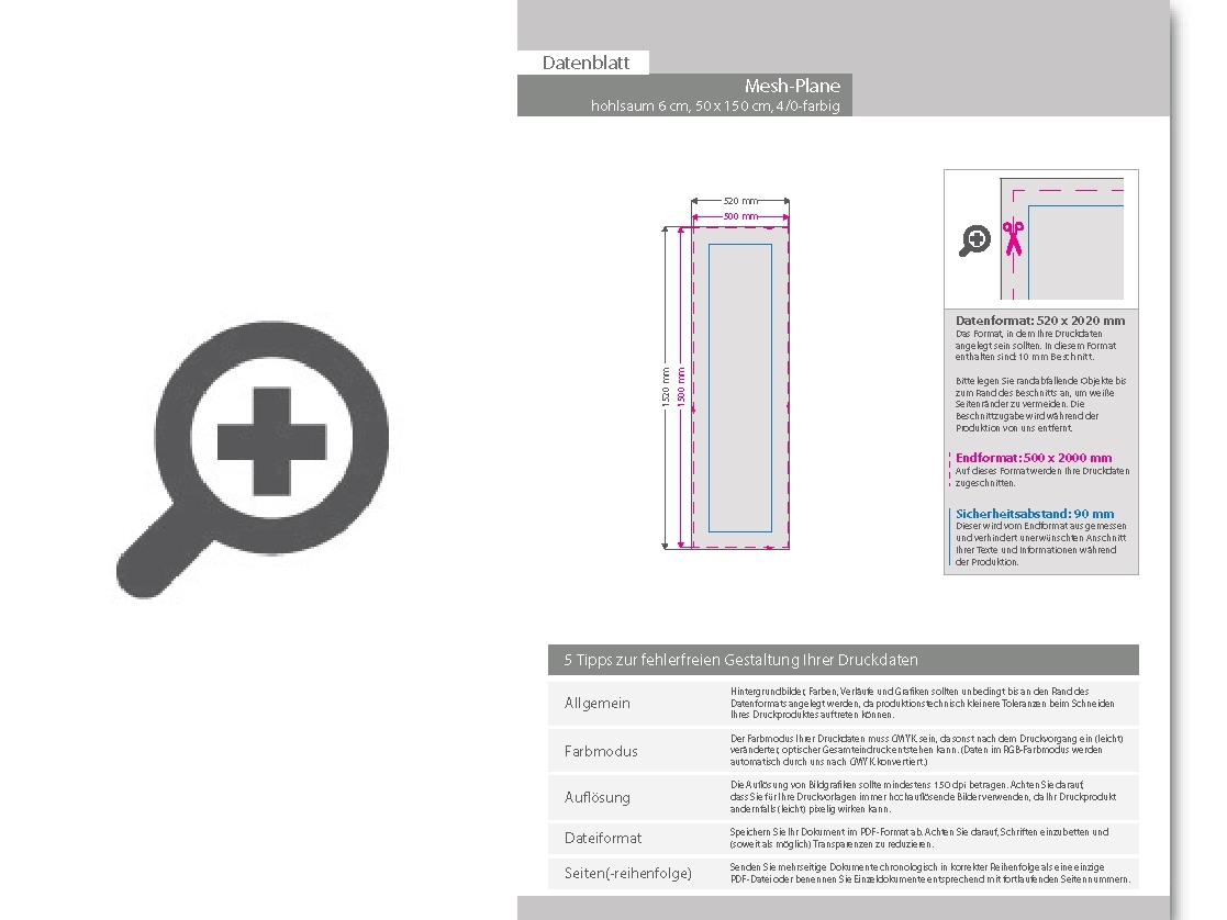 Product Bild hochwertige_mesh-plane_50_x_150_cm__4_0-farbig_bedruckt__hohlsaum_links_und_rechts_(durchmesser_hohlsaum_6_0_cm)