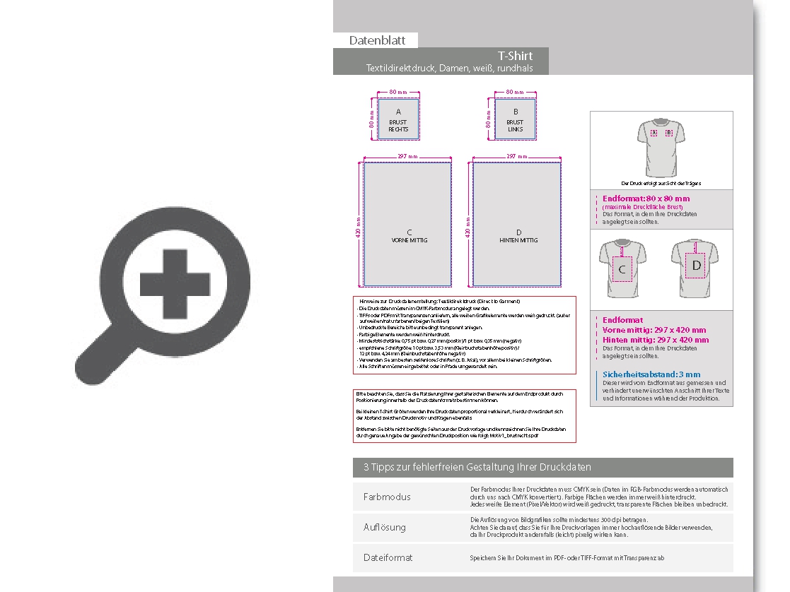 Product Bild t-shirt_damen_wei____premium_-_b&c_collection__mit_einer_druckposition