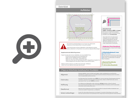 Product Bild wiederabl__sbare_klebefolie_in_herz-form_konturgeschnitten___einseitig_4_0-farbig_bedruckt